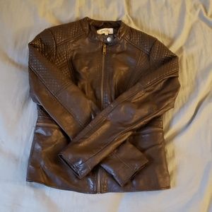 Brown faux leather jacket